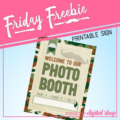 Friday Freebie: Camo Photo Booth Sign