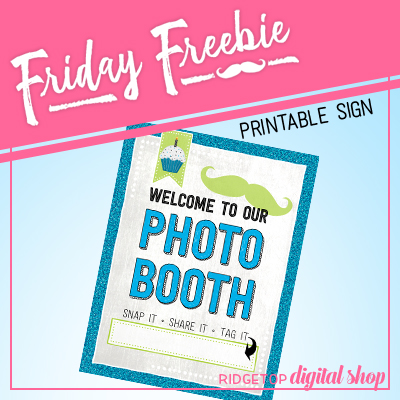 Friday Freebie: Cyan and Lime Photo Booth Sign