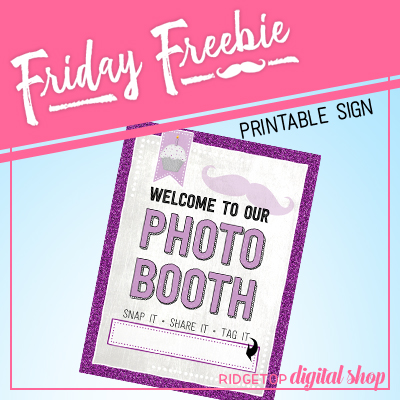 Friday Freebie: Purple Photo Booth Sign