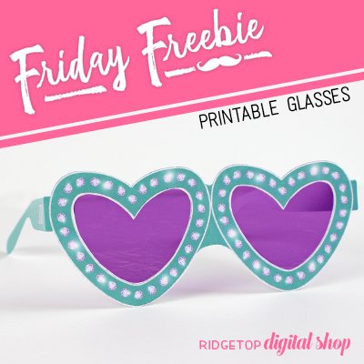Turquoise Heart Glasses Free Printable