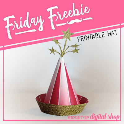 Friday Freebie: Red and Gold Party Hat