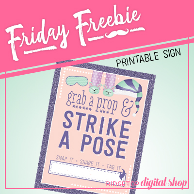 Friday Freebie: Pajamas and Pancakes Photo Booth Sign