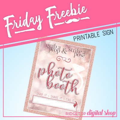 Friday Freebie: Rose Gold Bridal Photo Booth Sign