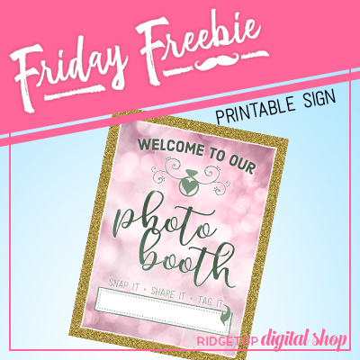 Friday Freebie: Dusty Pink and Sage Wedding Photo Booth Sign