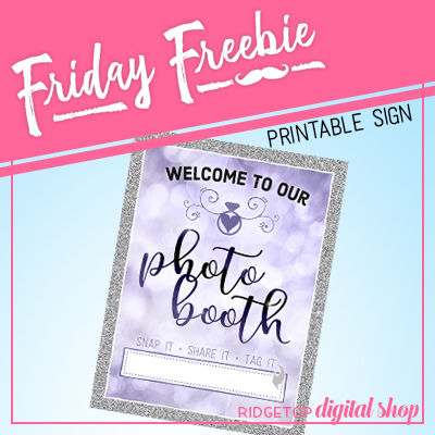Friday Freebie: Victorian Lilac Wedding Photo Booth Sign