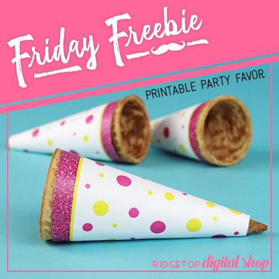 Friday Freebie: Pink and Yellow Cone Wrapper