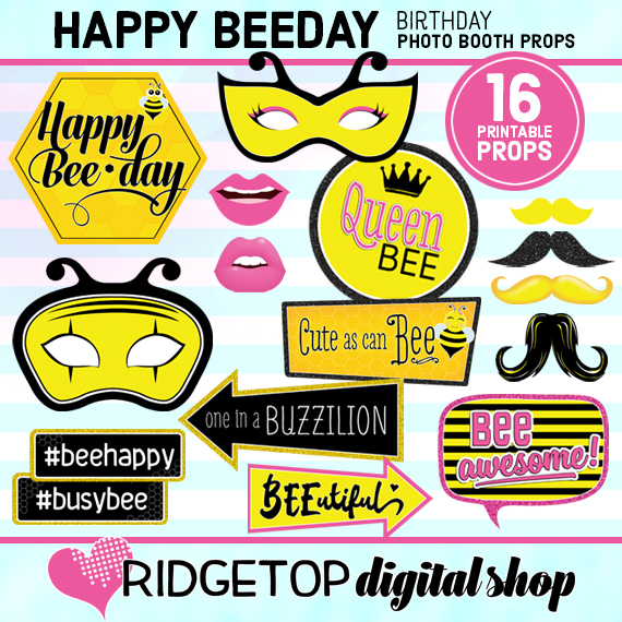 Happy Bee Day Photo Props