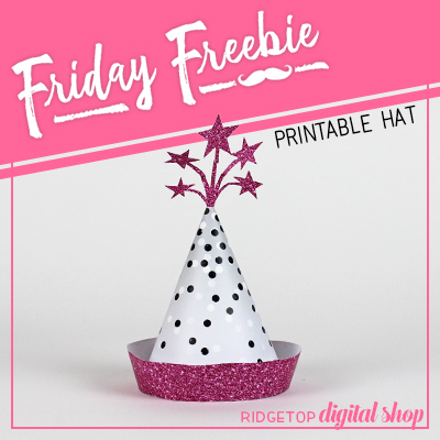 Friday Freebie: Pink and Silver Party Hat