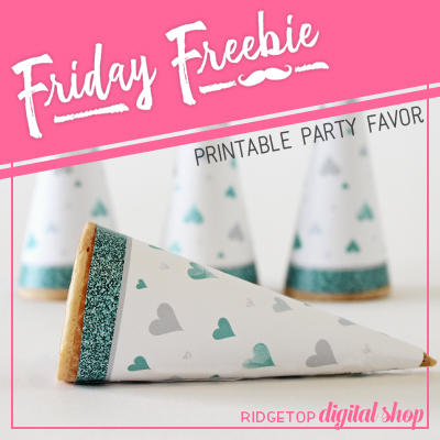 Friday Freebie: Turquoise Heart Cone Wrapper