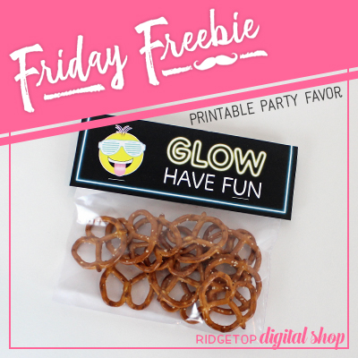 Friday Freebie: Glow Party Treat Bag Topper