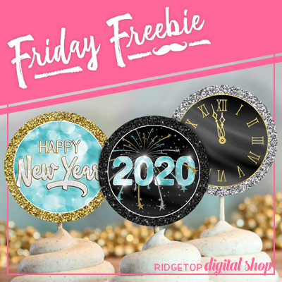 Friday Freebie: New Year 2020 Cupcake Toppers