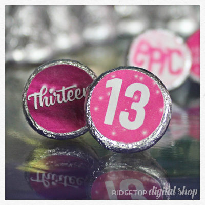 Pink 13th Birthday Candy Stickers Free Printable