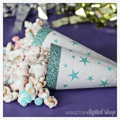 Ice Cream Cone Wrapper Free Printable – Turquoise