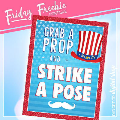 4th of July Photo Booth Sign Free Printable