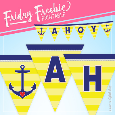 Nautical Pennant Banner Free Printable