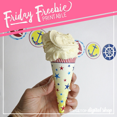 Red, White, and Blue Cone Wrapper Free Printable