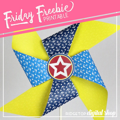 Nautical Party Free Printable Pinwheel