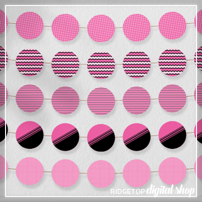 Pink Party Circles Free Printable