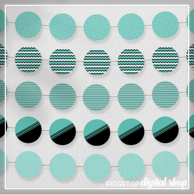 Turquoise Party Circles Free Printable