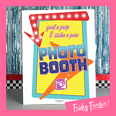 50’s Theme Photo Booth Sign Free Printable