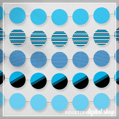 Blue Party Circles Free Printable