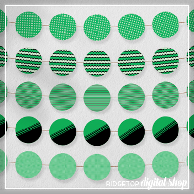 Green Party Circles Free Printable
