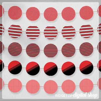 Red Party Circles Free Printable