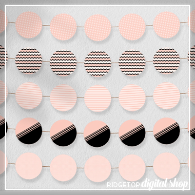 Rose Gold Party Circles Free Printable