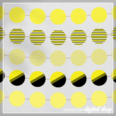 Yellow Party Circles Free Printable