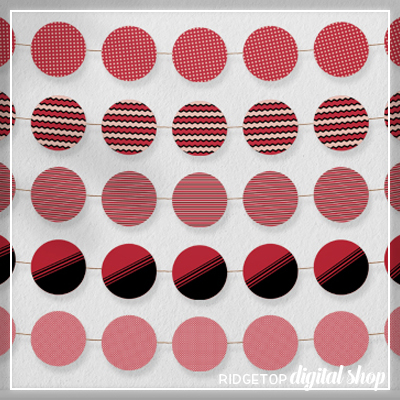 Crimson Party Circles Free Printable