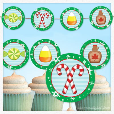 Elf Food Groups Party Circles Free Printable Banner