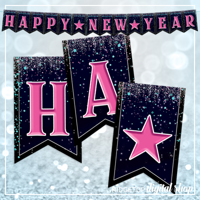 Happy New Year Banner Free Printable