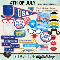 Ridgetop Digital Shop | July 4th Photo Props | 4th of July Photo Booth