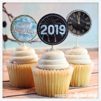 New Year 2019 Cupcake Toppers